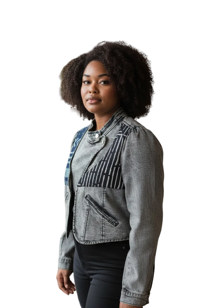 Sankofa-Denim Fusion Upcycled Jacket