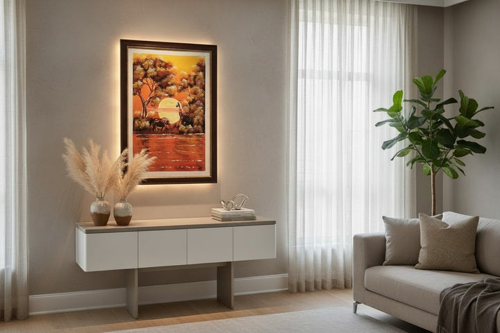 Golden Horizon | Original African Wildlife Sunset Painting