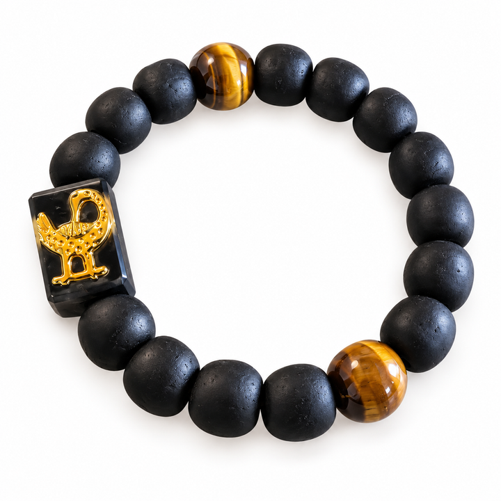 EcoAdinkra Sankofa Bracelet | Recycled Glass Beads – Handmade in Ghana