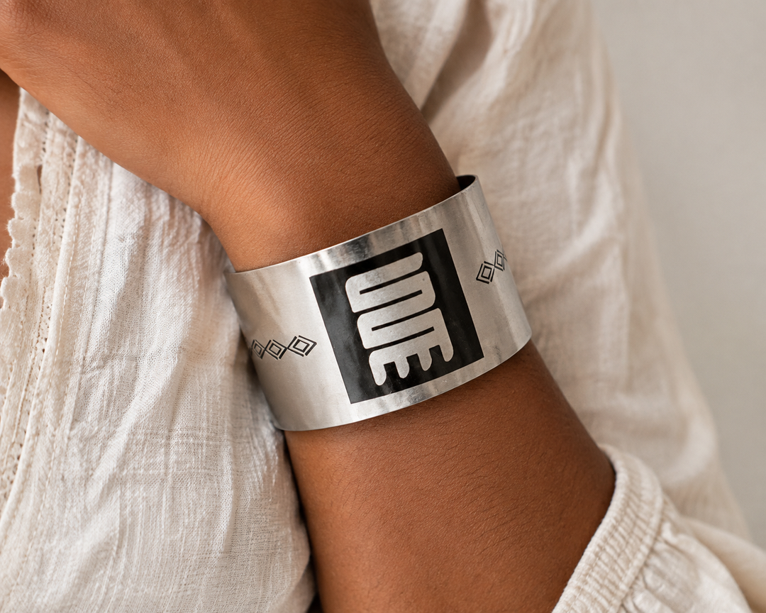 Nkyinkyim Recycled Ghanaian Coin Cuff Bracelet