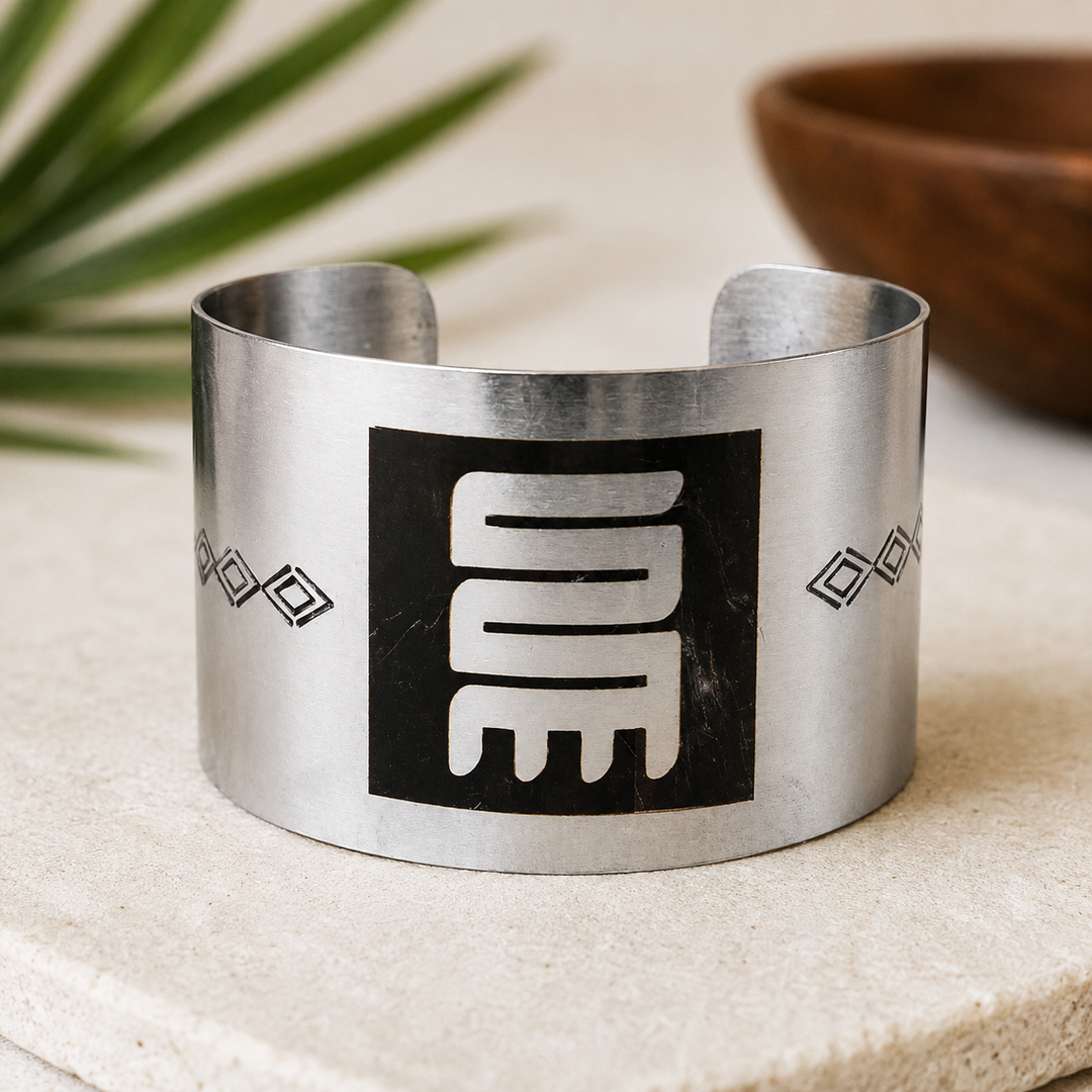 Nkyinkyim Recycled Ghanaian Coin Cuff Bracelet